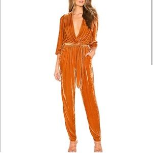 Revolve Young, Fabulous & Broke Bellows Jumpsuit Orange Size Small